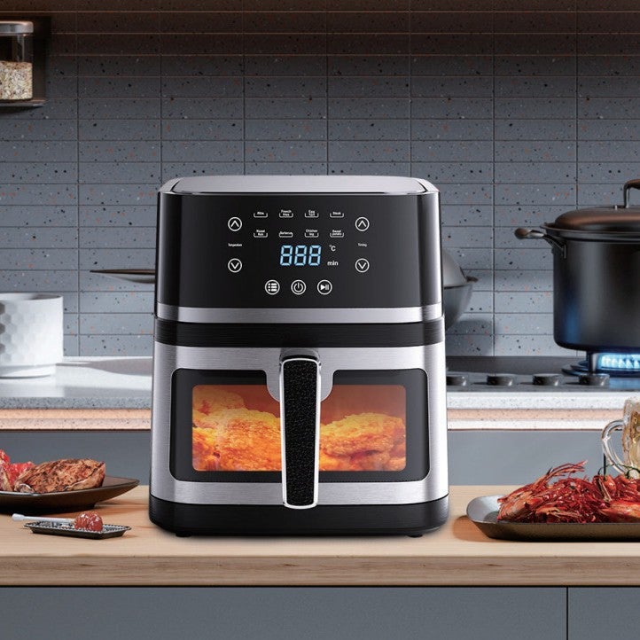New Fully Automatic Air Fryer Touch Screen Large Capacity Oil-Free Electric Fryer Intelligent Temperature Control Adjustment Supply - Image 4